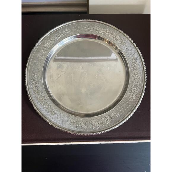 Vintage Stainless Steel Serving Round Plate - Picture 1 of 4